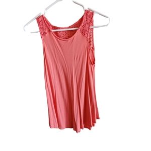 Old Navy Crochet Yoke Slub Knit Tank Top